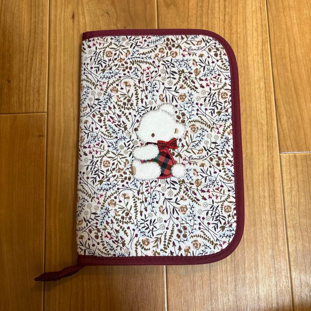 familiar 母子手帳ケース 花柄 ボルドー　001