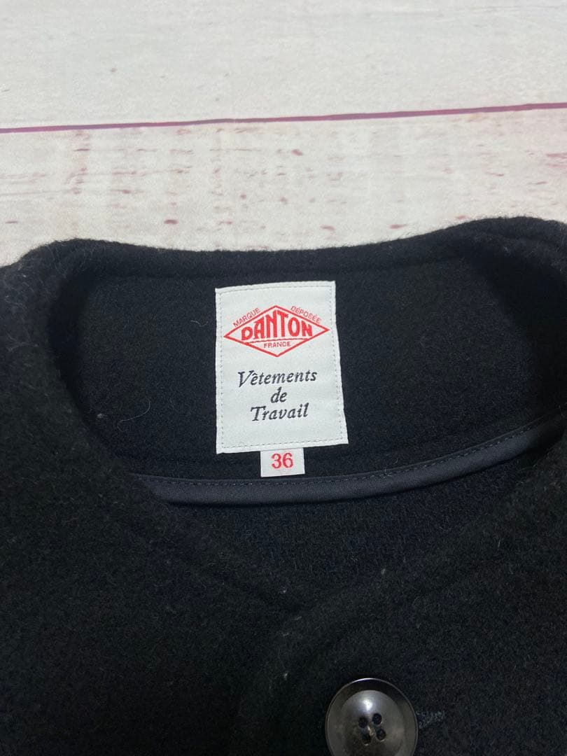 ダントン ウールモッサ ノーカラー　ジャケット　カラーレス　M