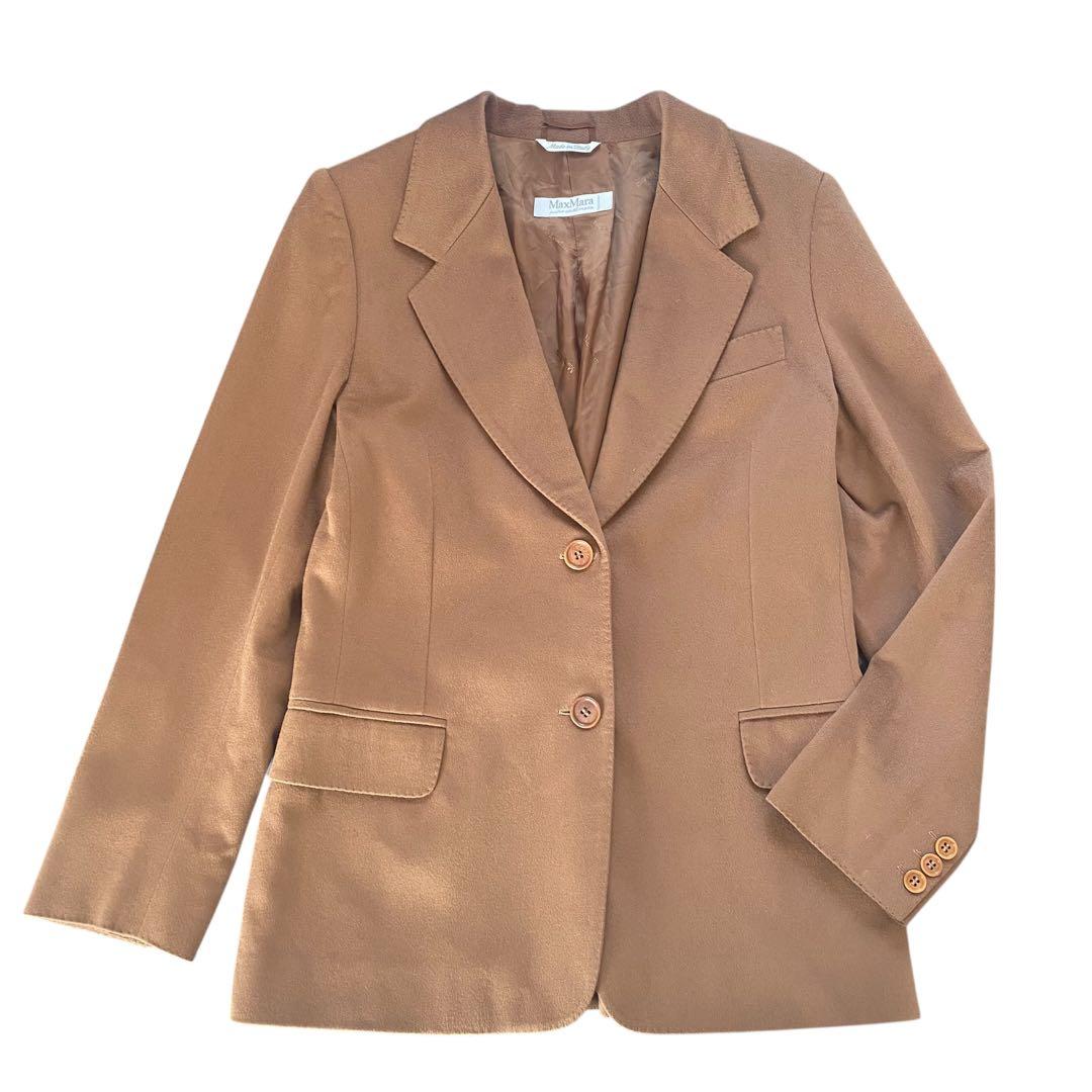 極美品　マックスマーラ　白タグ　カシミヤ100% ジャケット　 キャメル　ロング