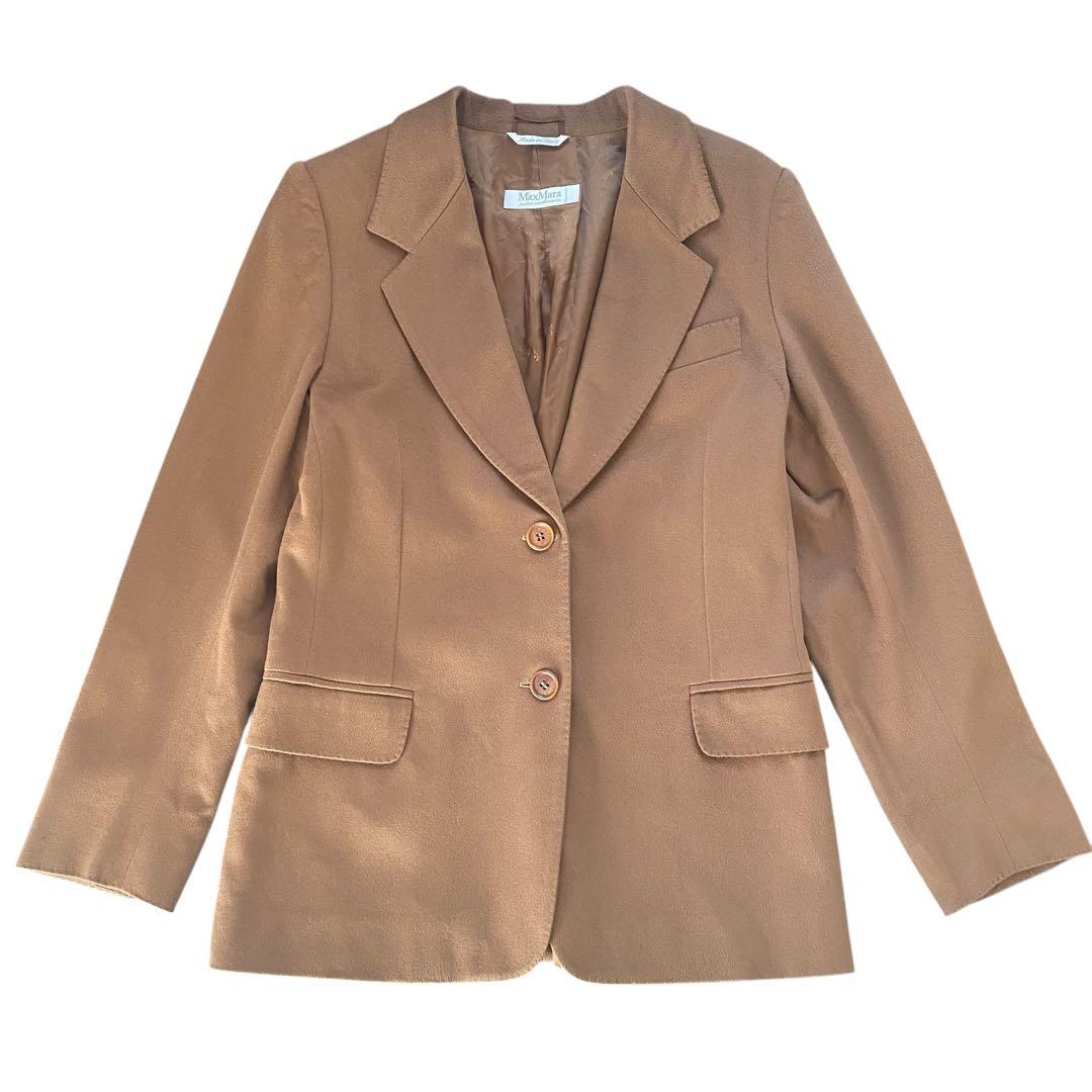 極美品　マックスマーラ　白タグ　カシミヤ100% ジャケット　 キャメル　ロング