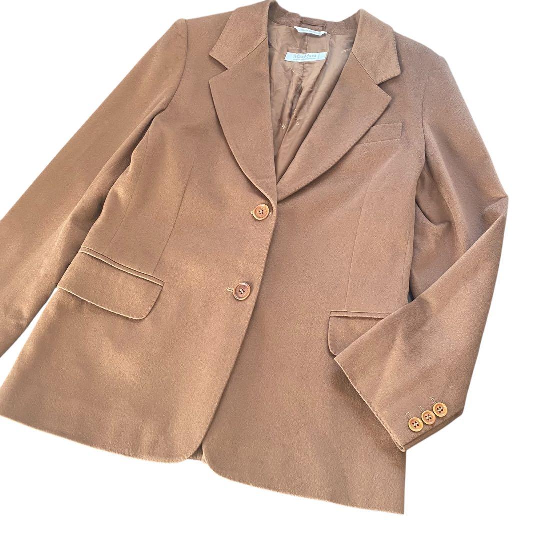 極美品　マックスマーラ　白タグ　カシミヤ100% ジャケット　 キャメル　ロング