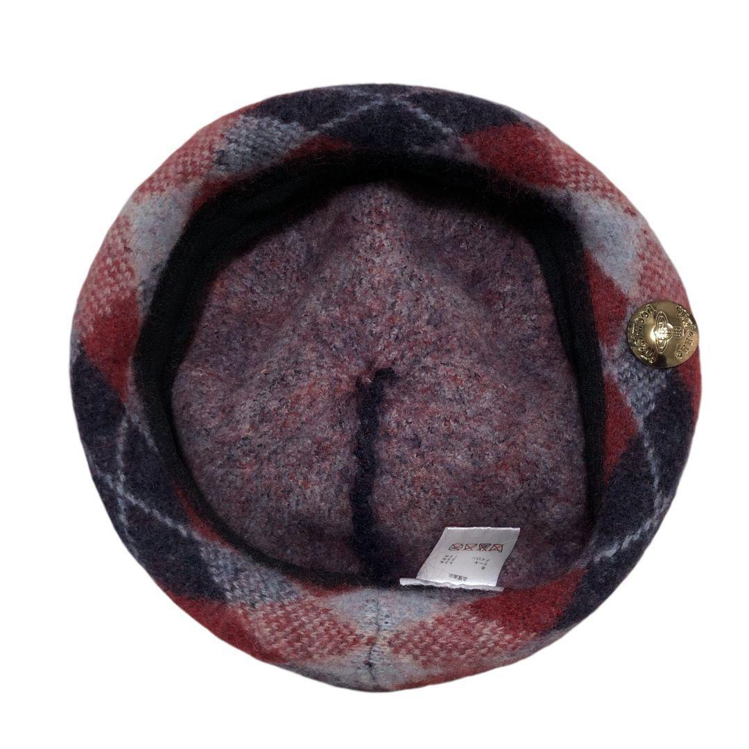 美品✨ヴィヴィアンウエストウッド ベレー帽 ニット帽 オーブ モヘア混 チェック