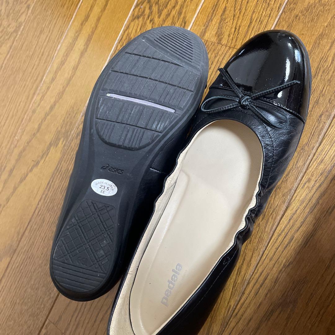 美品 asics walking pedala ブラック 23.5cm