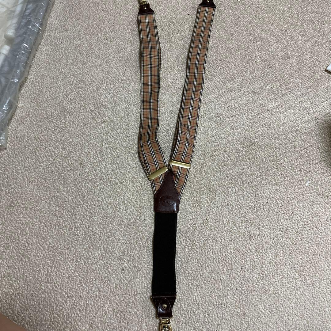バーバリーチェック柄サスペンダー