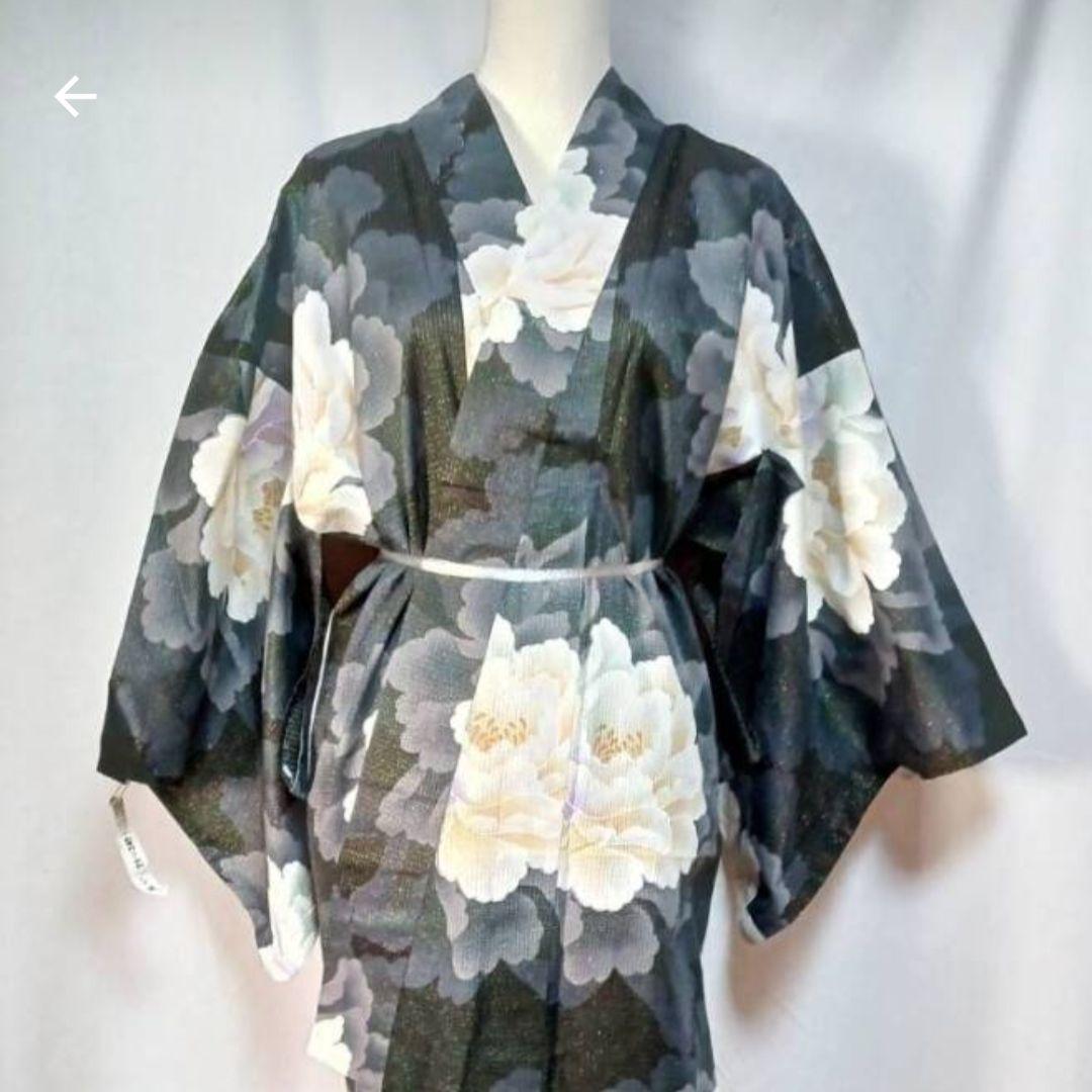 月下美人のような幽玄の美しさ白牡丹浴衣 【商品番号384】