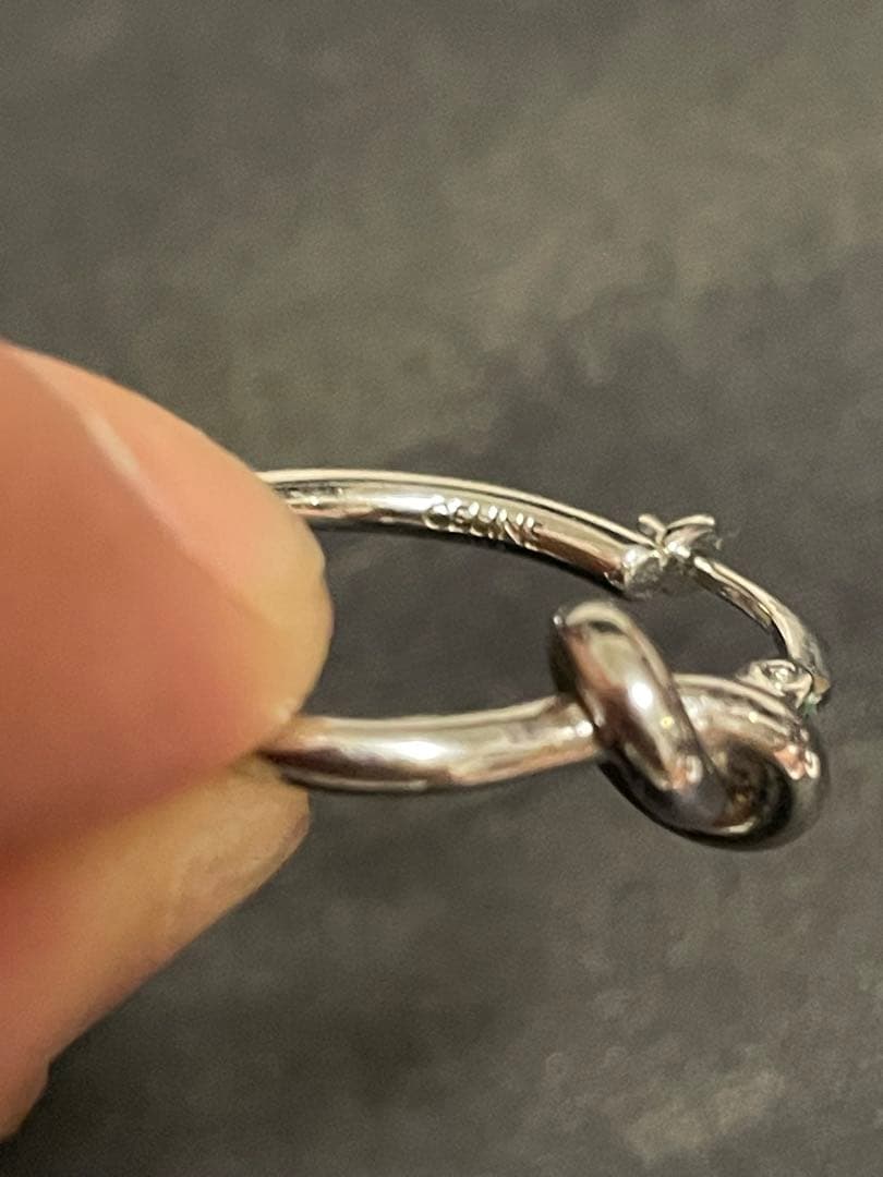 ノット スモールフープ / ロジウムフィニッシュ ブラス　セリーヌ　CELINE