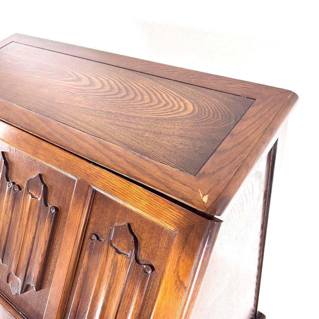 英国クラシック 木製 ライティングビューロ 4段引き出し サイドボード イギリス