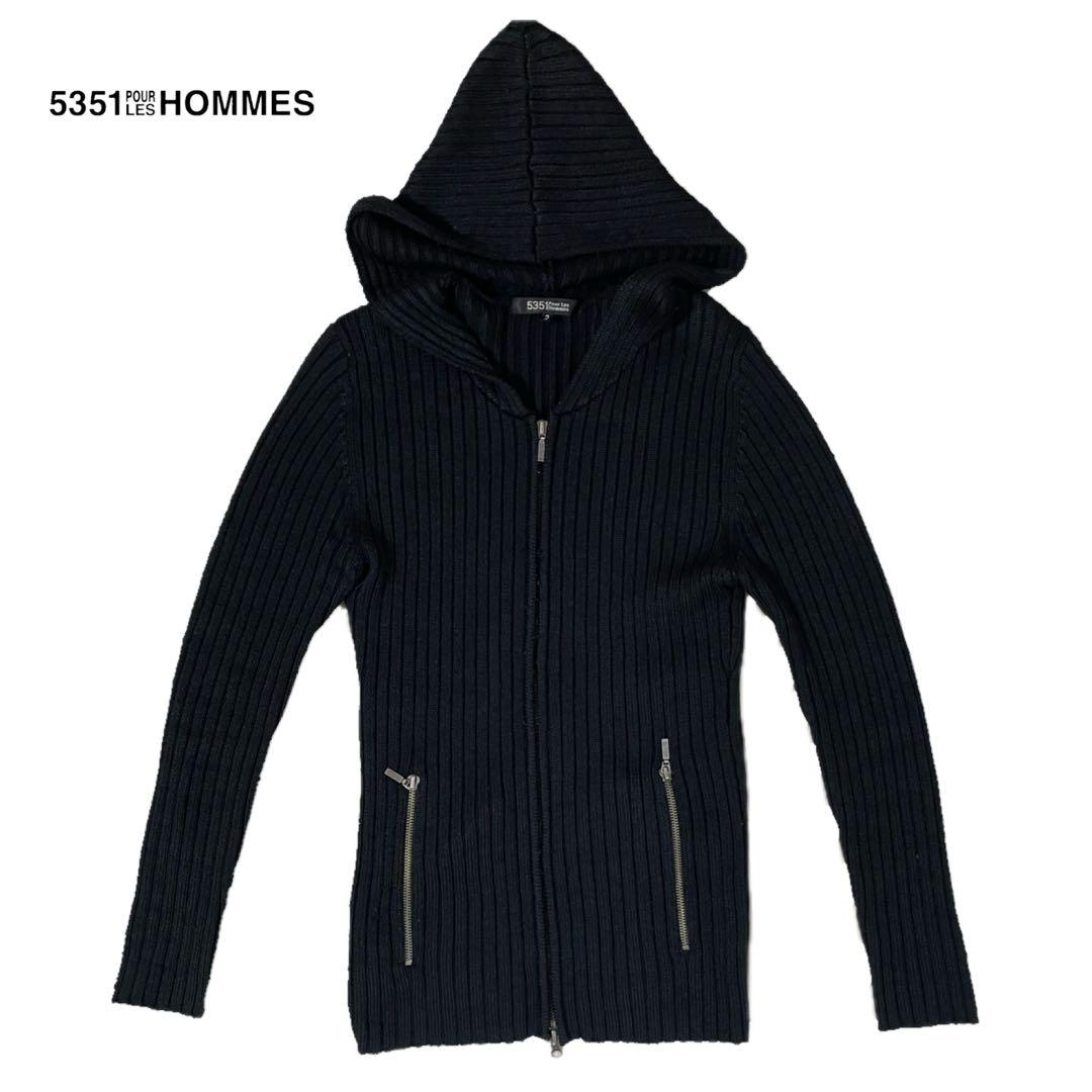 トップス 00s 5351 POUR LES HOMMES knit hoodie