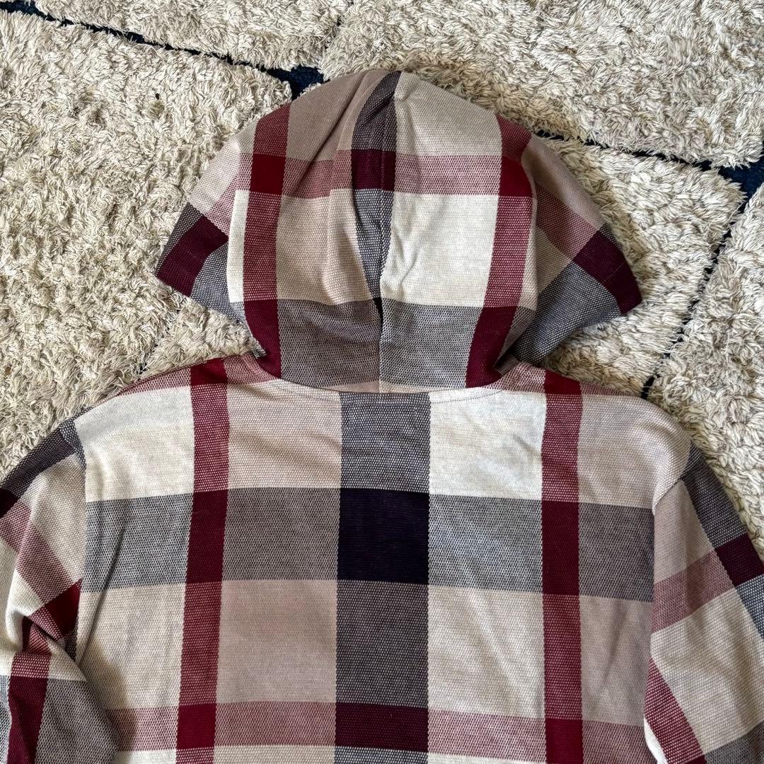 【タグ付き✨】ブルーレーベルクレストブリッジ　パーカー　チェック　フード　40