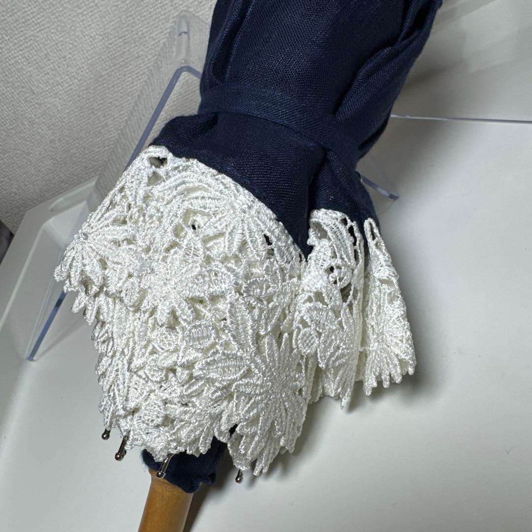 近澤レース　折りたたみ日傘　ネイビー✨