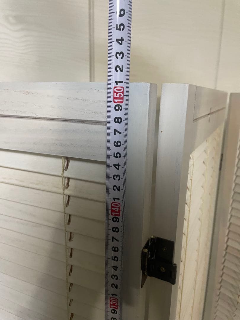 北欧レトロ 木製フレーム 4連 ブラインドパーティション パーテーション 衝立