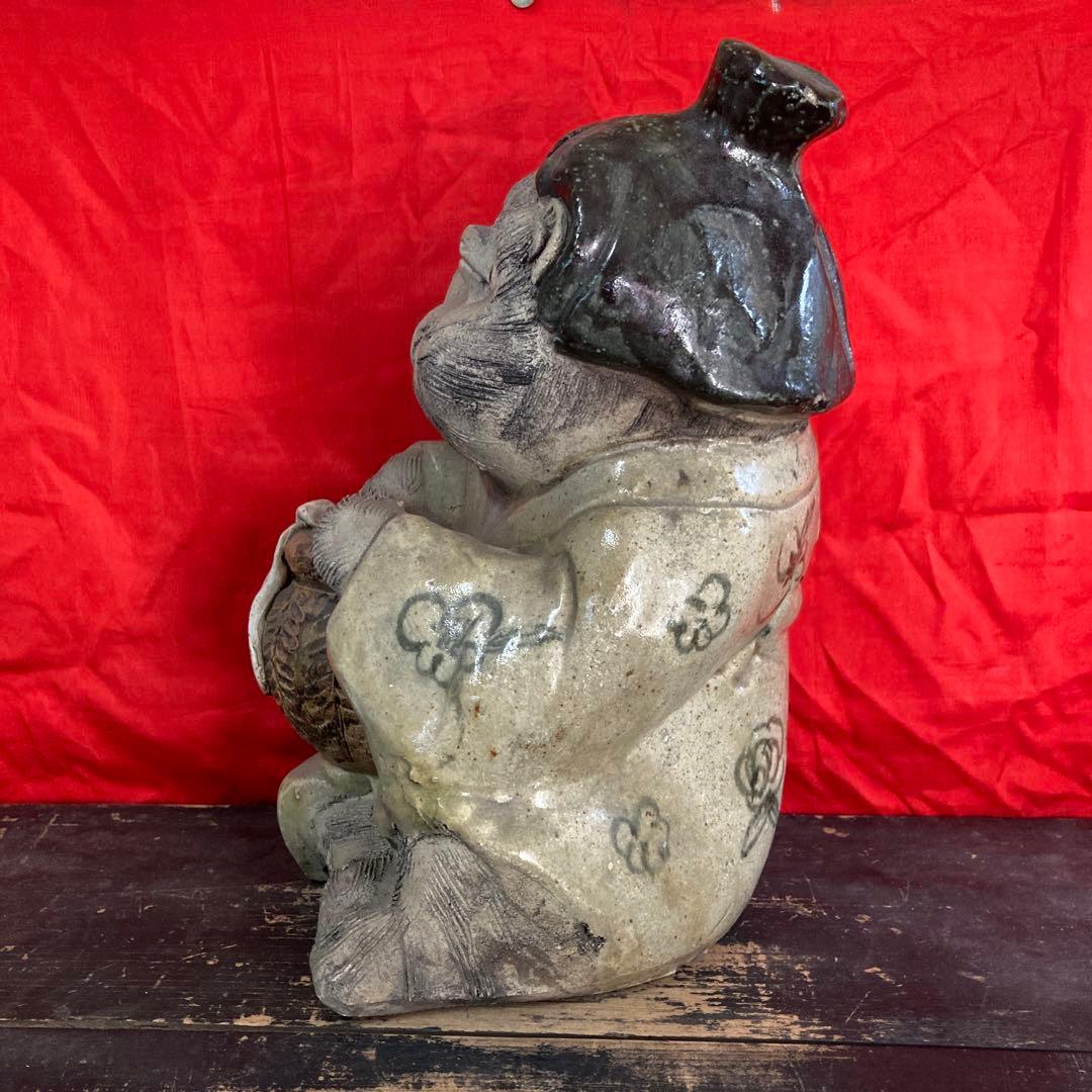 信楽焼　女狸　置物　オブジェ　時代物