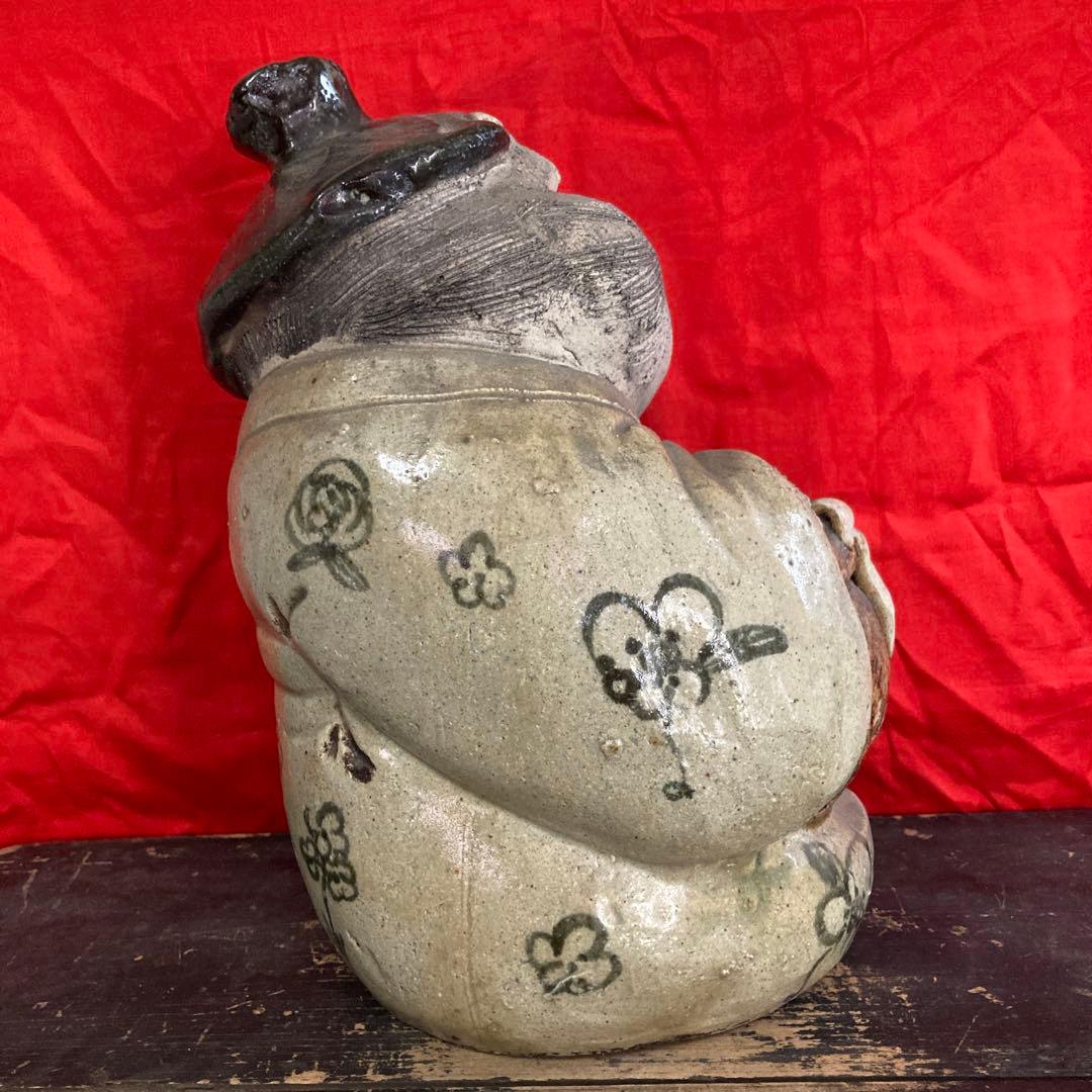 信楽焼　女狸　置物　オブジェ　時代物