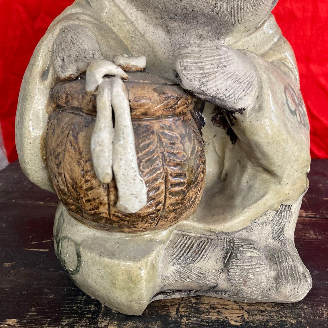 信楽焼　女狸　置物　オブジェ　時代物