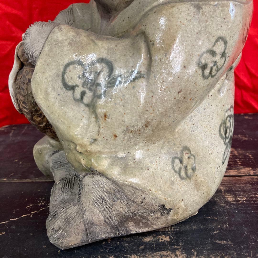 信楽焼　女狸　置物　オブジェ　時代物