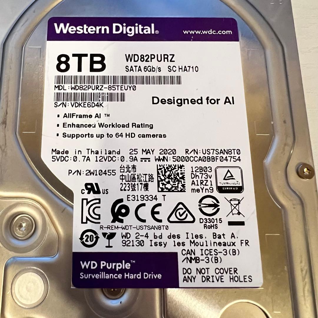 j*n様 Western Digital WD82PURZ 8TB HDD