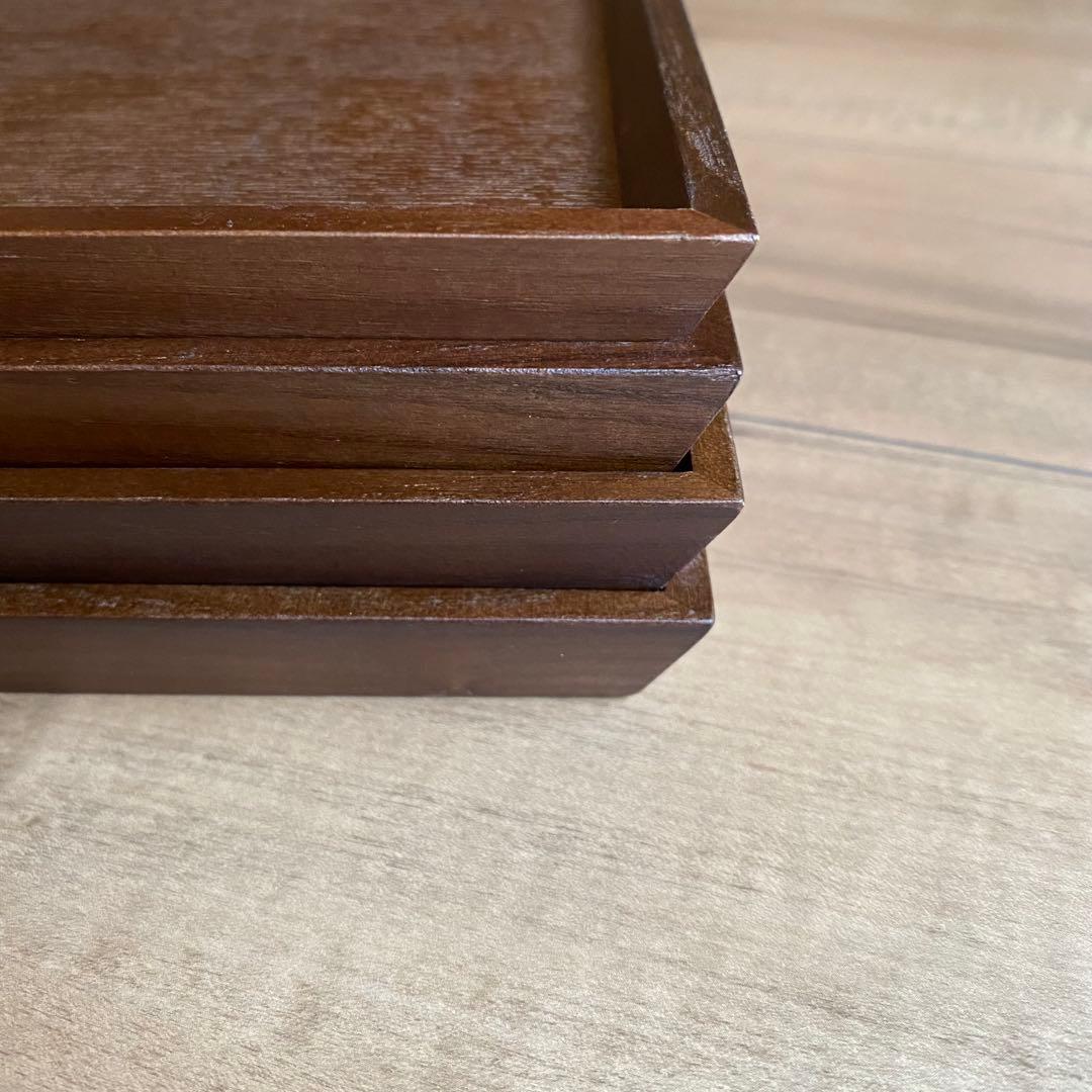 新品　木製トレー 10枚セット 木 トレイ お盆 お食事トレイ スタッキング