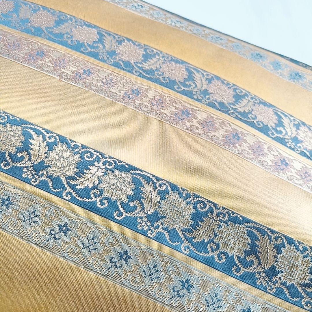 1080 華 袋帯 正絹 箔屋清兵衛 横縞