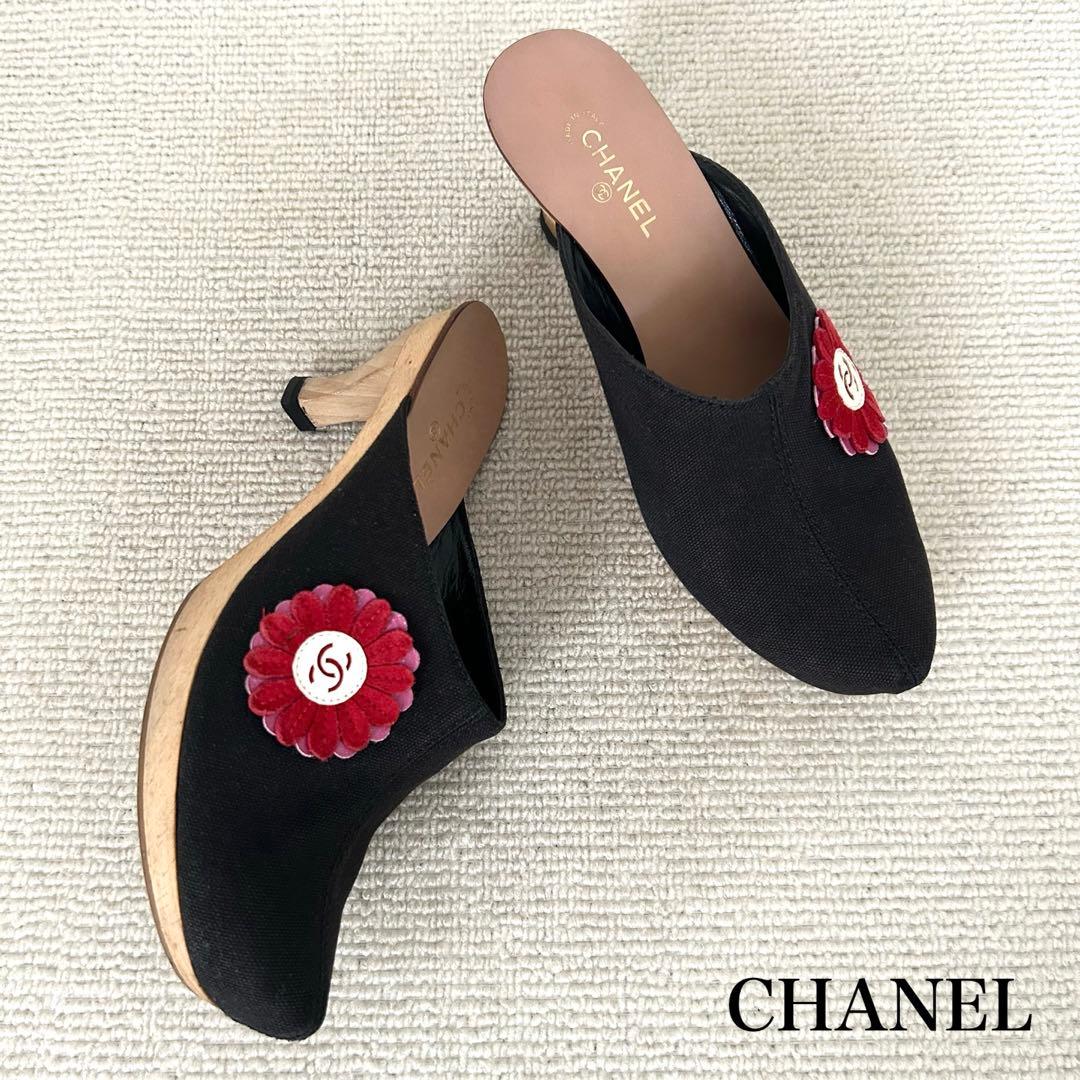 CHANEL シャネル サンダル ミュール ココマーク 靴 24.5cm