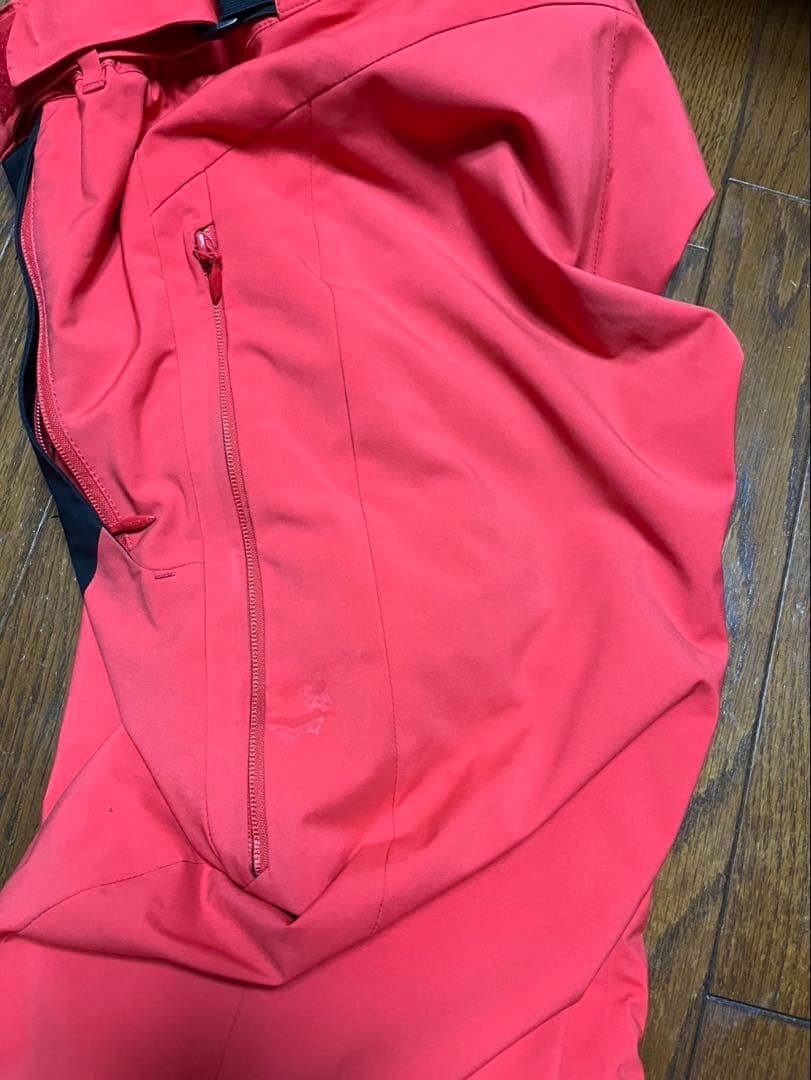 デサント フード付きスキーウェア グレー/レッド