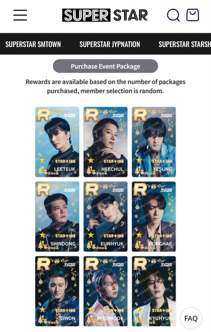 superstar smtown トレカ super junior ヒチョル