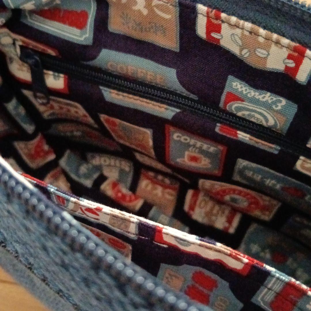 古布藍染木綿二重剣道着　小さめショルダーバッグ　ハンドメイド