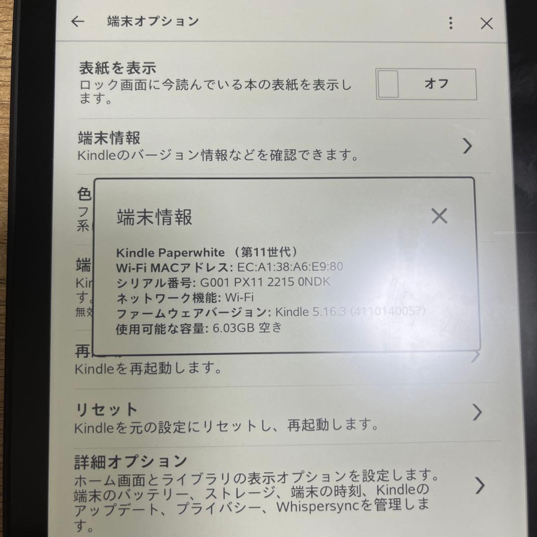 Kindle Paperwhite 第11世代　カバー付き