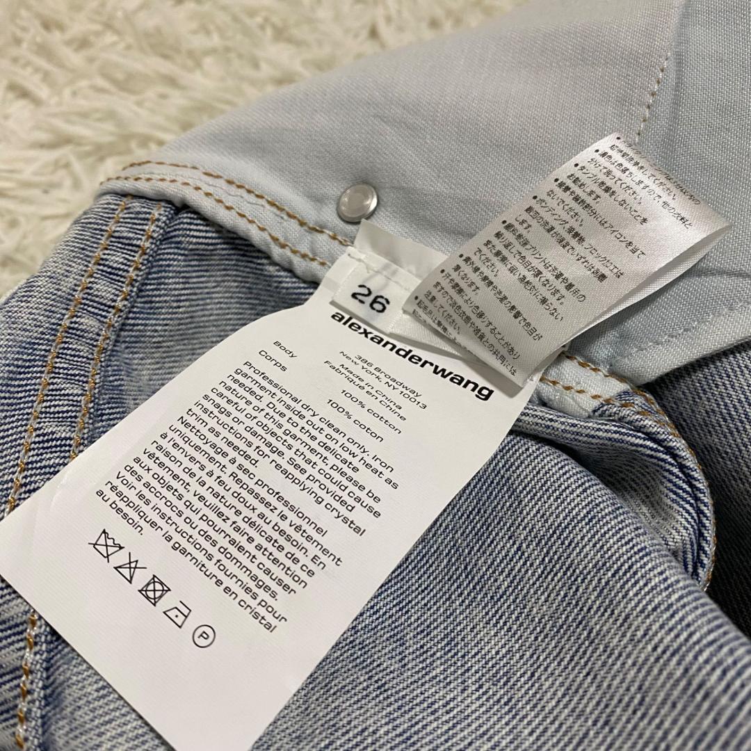 良品✨アレキサンダーワン ラインストーンデニムスカート サイズ26