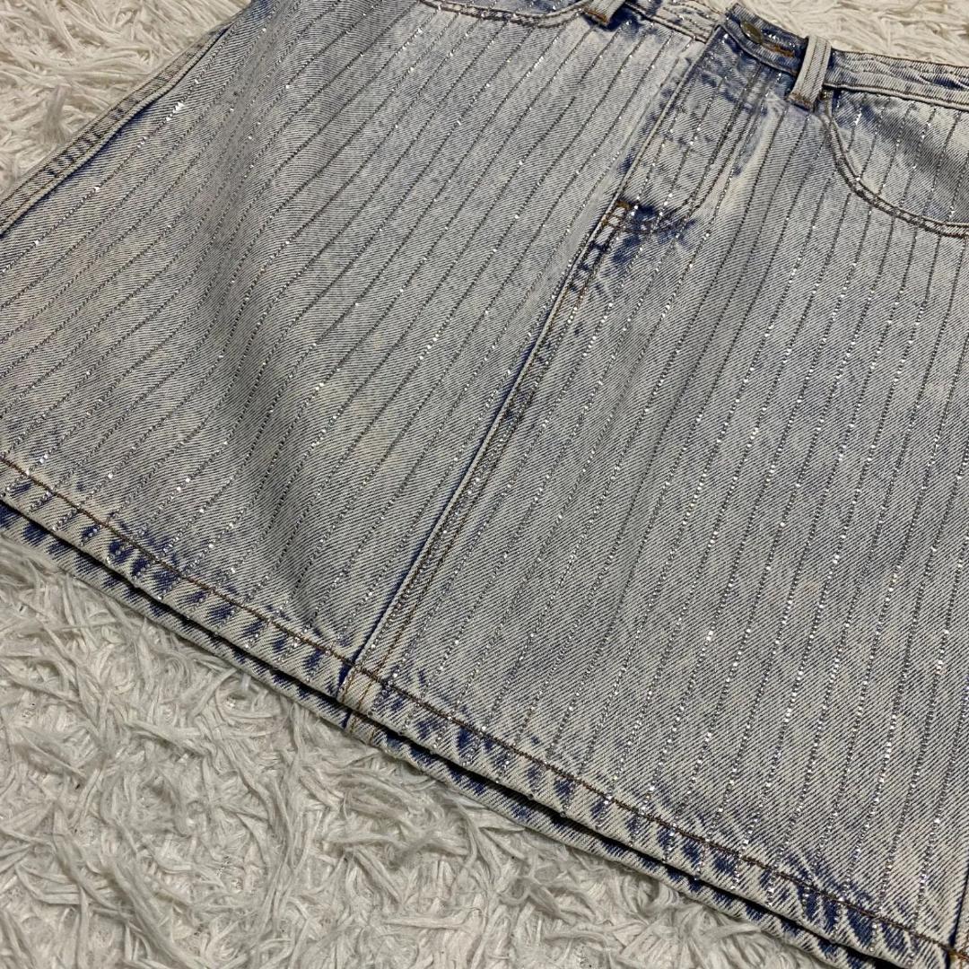 良品✨アレキサンダーワン ラインストーンデニムスカート サイズ26