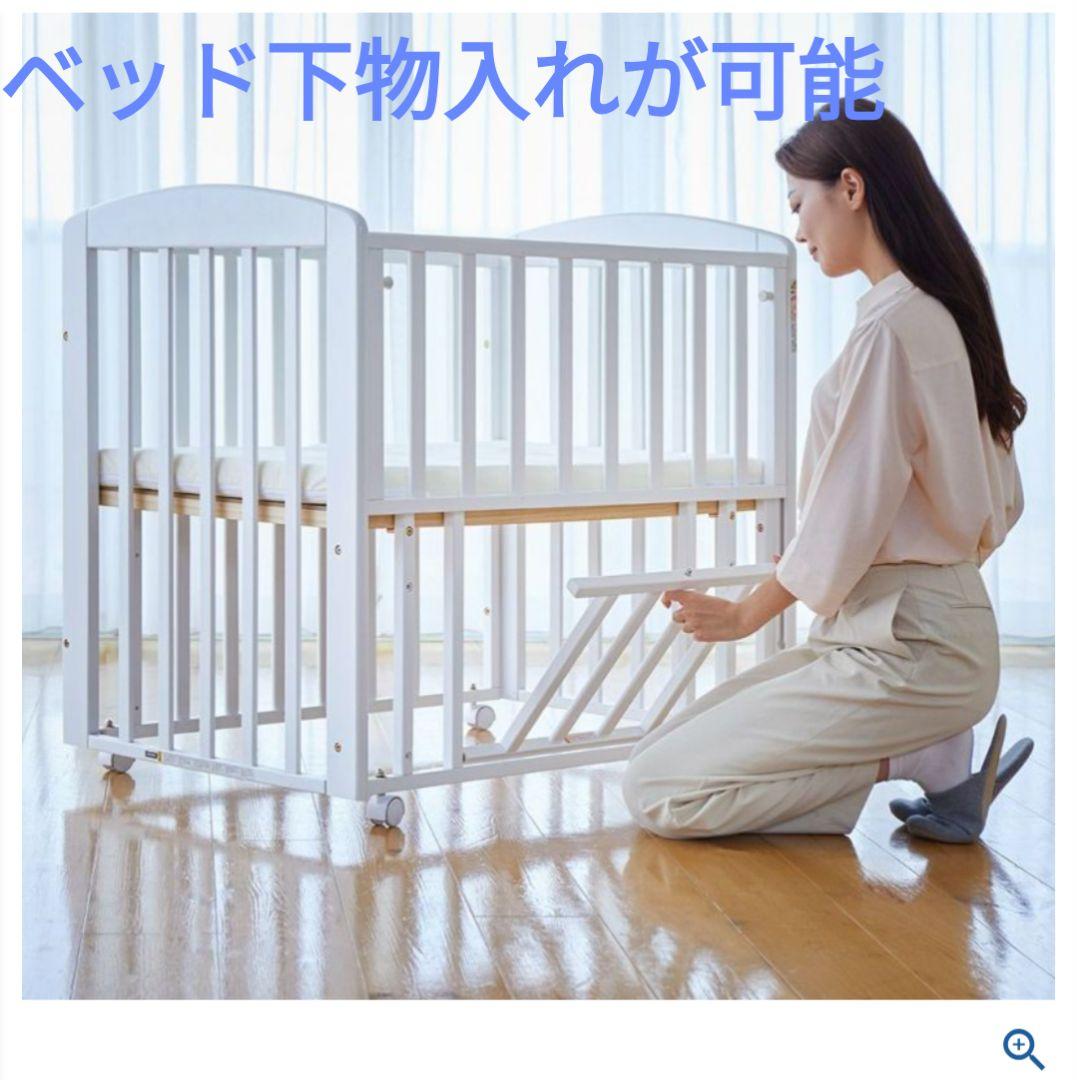 折たたみ式、木製ベビーベッド 　90×60㌢【地域限定】青森県から大阪迄