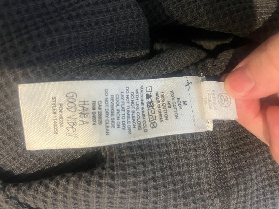 Stussy サーマル ブラック Mサイズ