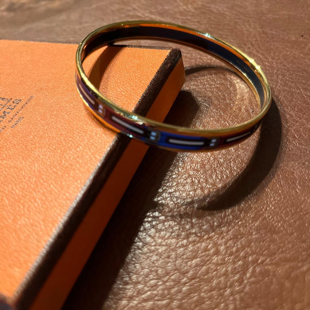 HERMES エマイユエナメルバングル 赤・青・金