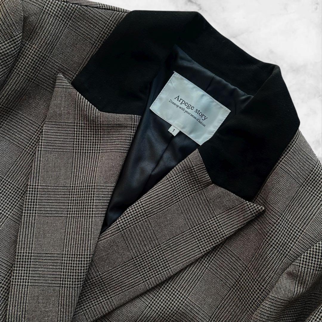 【美品】Arpege story 《店舗限定》W釦テーラードジャケット S 茶