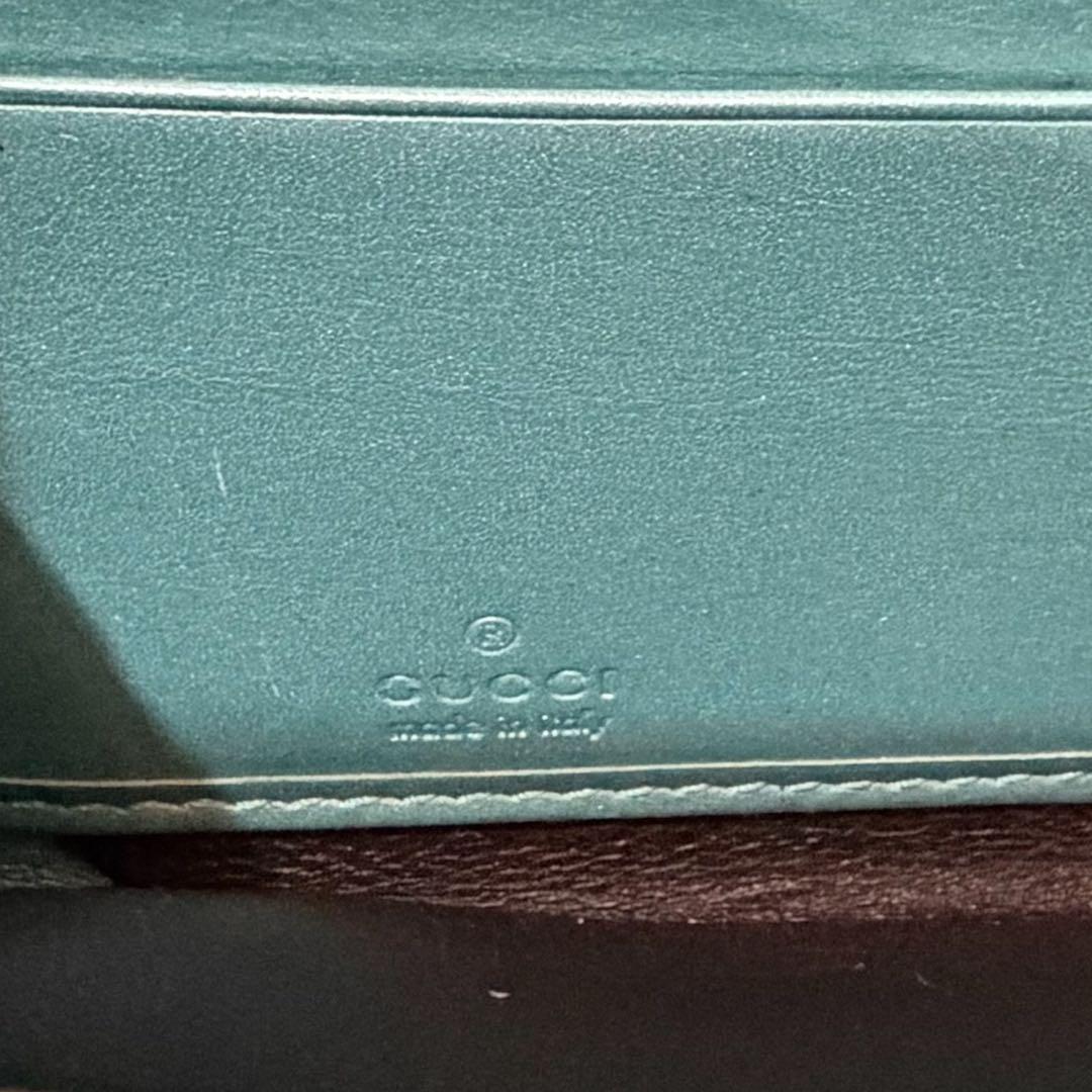 GUCCI グッチシマ GG型押し ターコイズ ラウンドファスナー 長財布 箱付