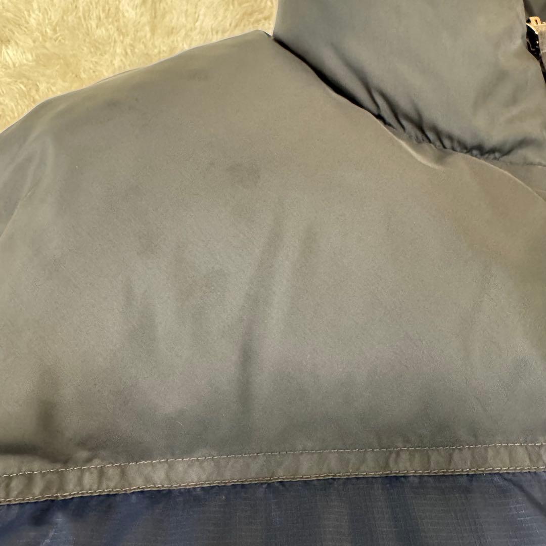 ノースフェイス ダウンベスト 海外限定 カラー ネイビー グレー メンズ XL