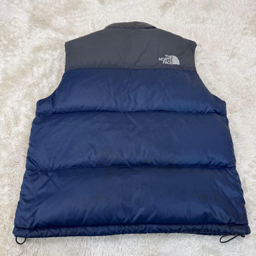 ノースフェイス ダウンベスト 海外限定 カラー ネイビー グレー メンズ XL
