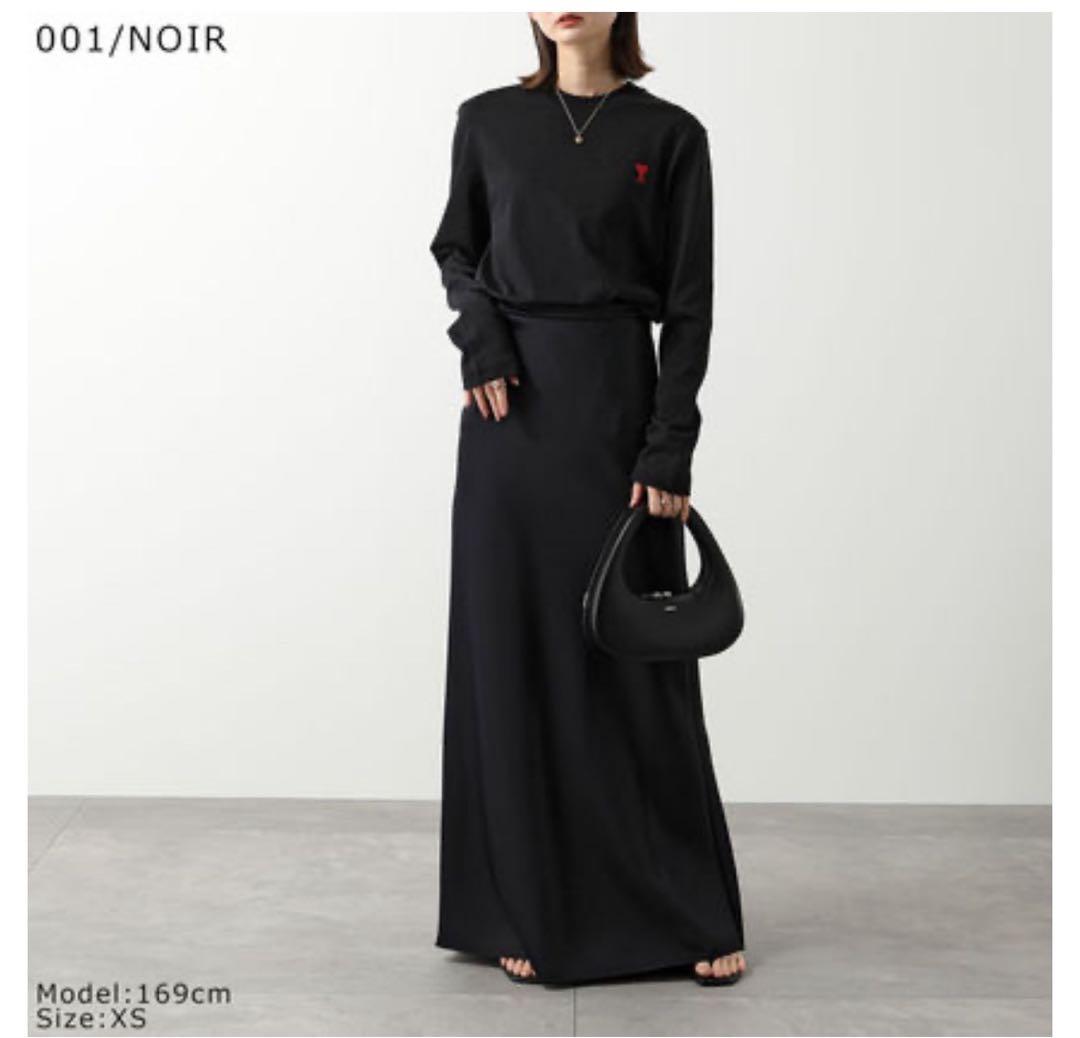 AMI PARIS アミパリス ロングTシャツ ハートロゴ ブラック 正規品