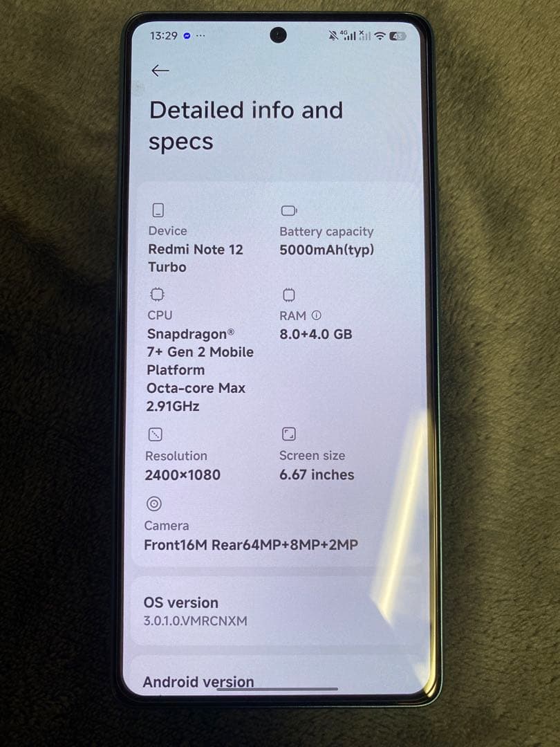 スマートフォン本体 Redmi Note 12 Turbo 5G 256Gb