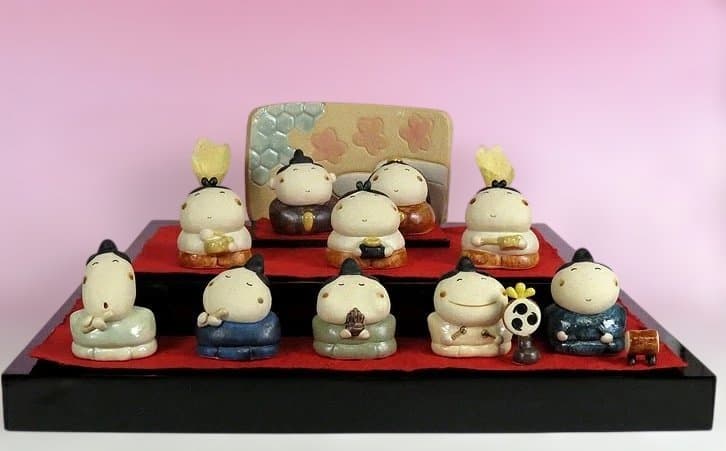 羽田桂子さん作品：ひな人形セット（陶器）