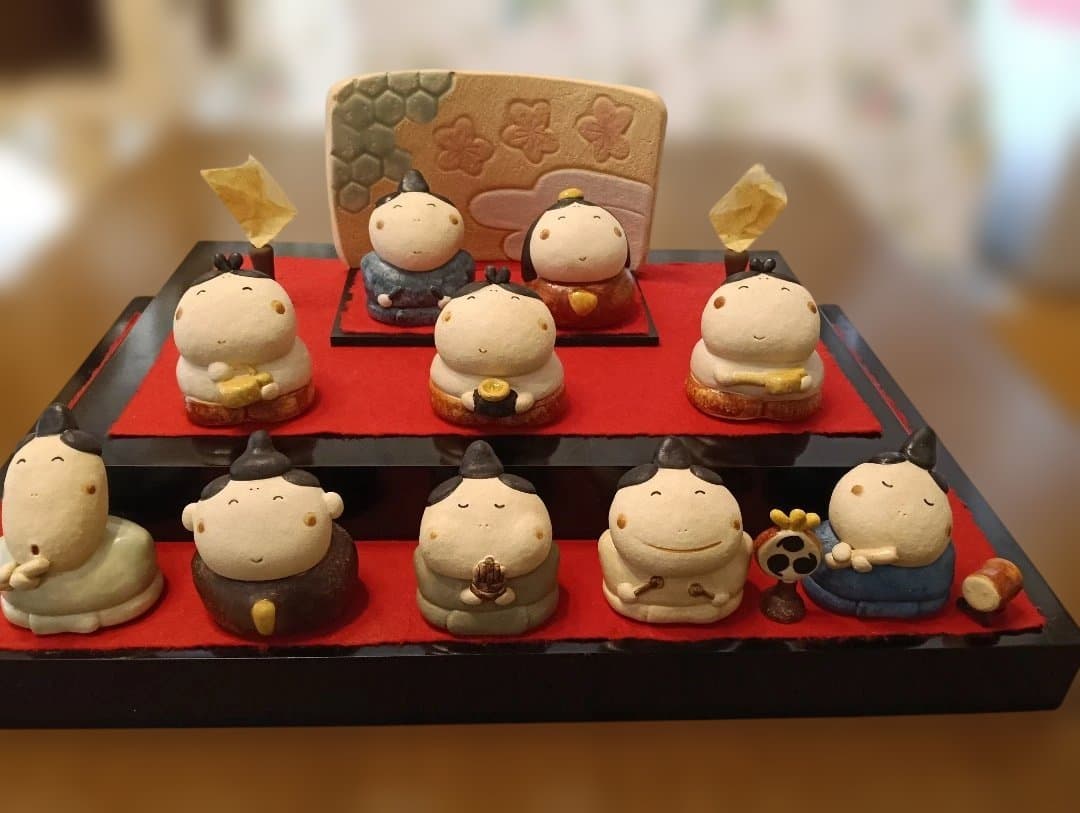羽田桂子さん作品：ひな人形セット（陶器）