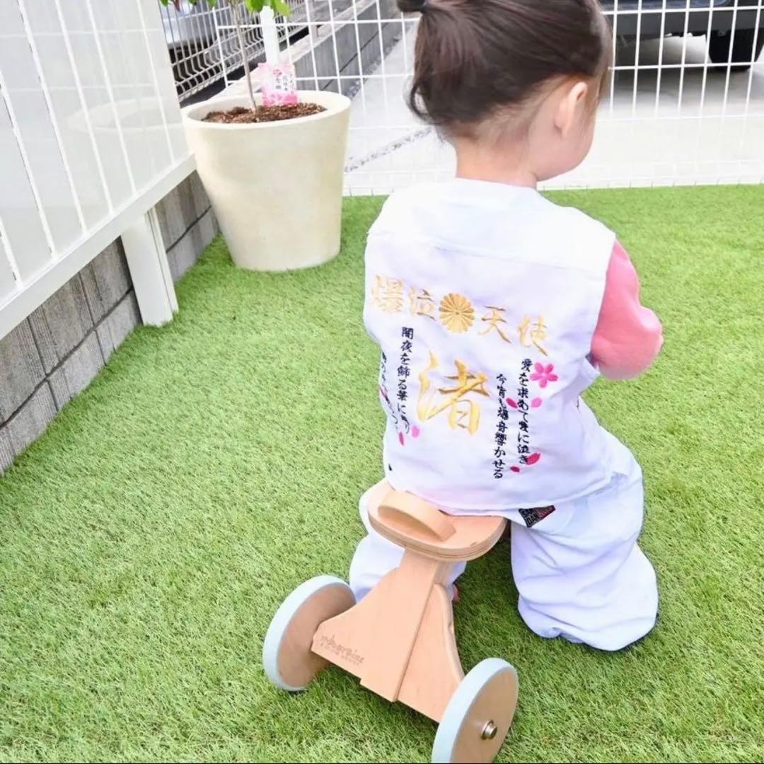 ＋1000円両胸刺繍追加　《名入れ子供用特攻服》爆泣天使　黒110㎝