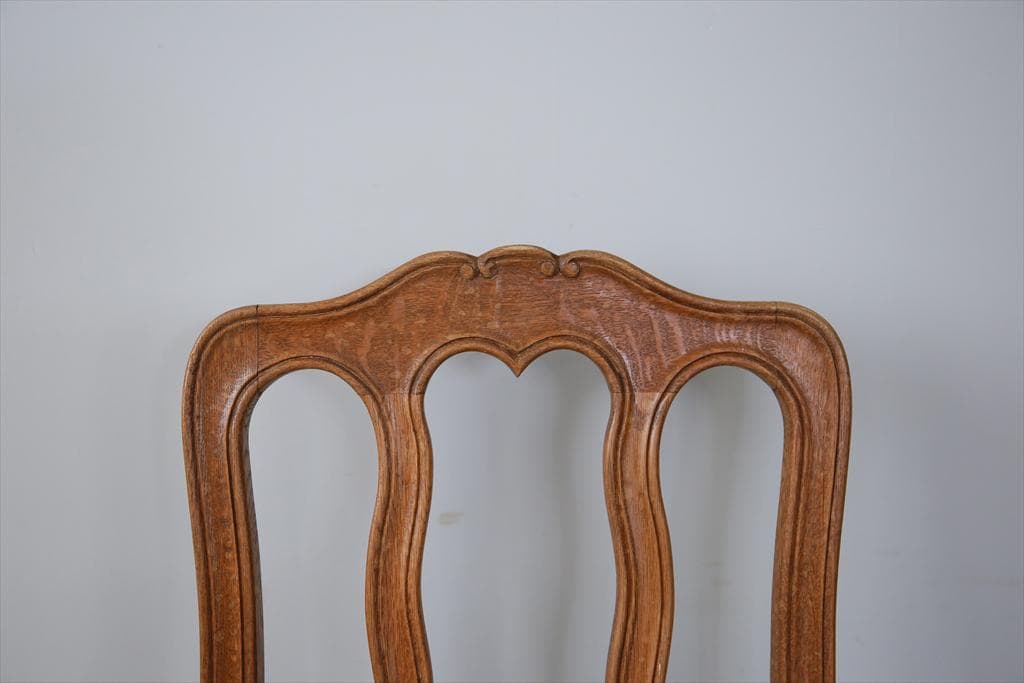 フランスアンティーク猫脚ダイニングチェア/イス/ラッシュシート(90-83-2)