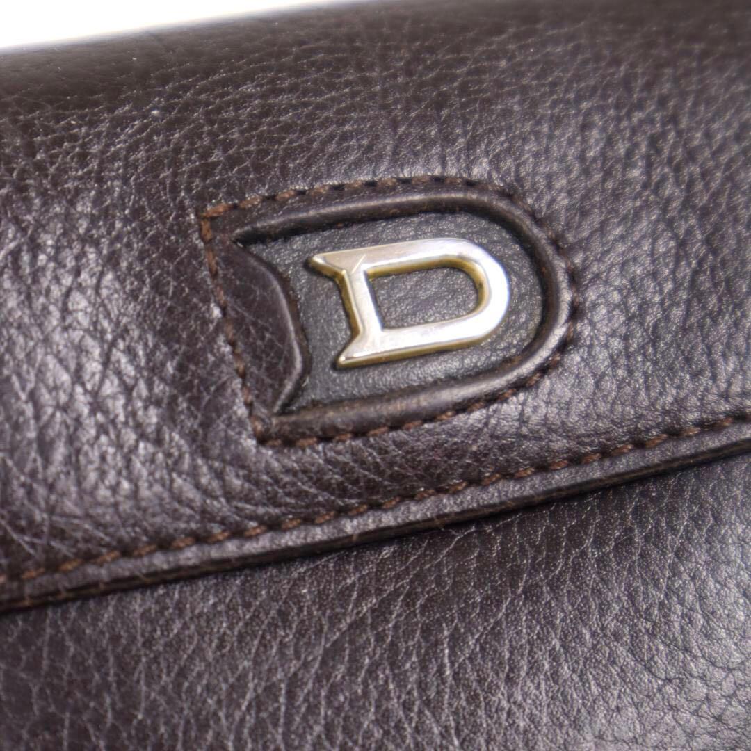 DELVAUX デルヴォー メタルロゴ付 三つ折りレザー長財布 フランス製