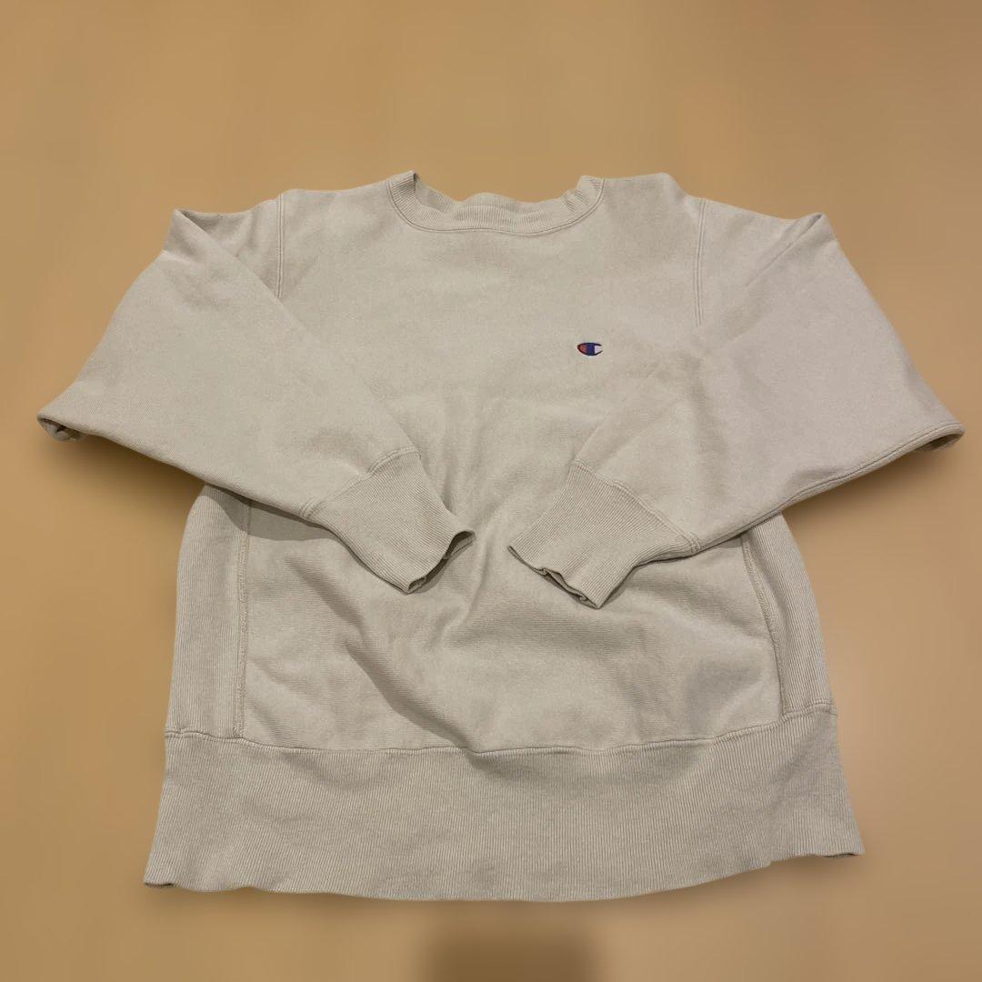 チャンピオン　リバースウィーブ　ベージュ　M　USA製 champion 90s