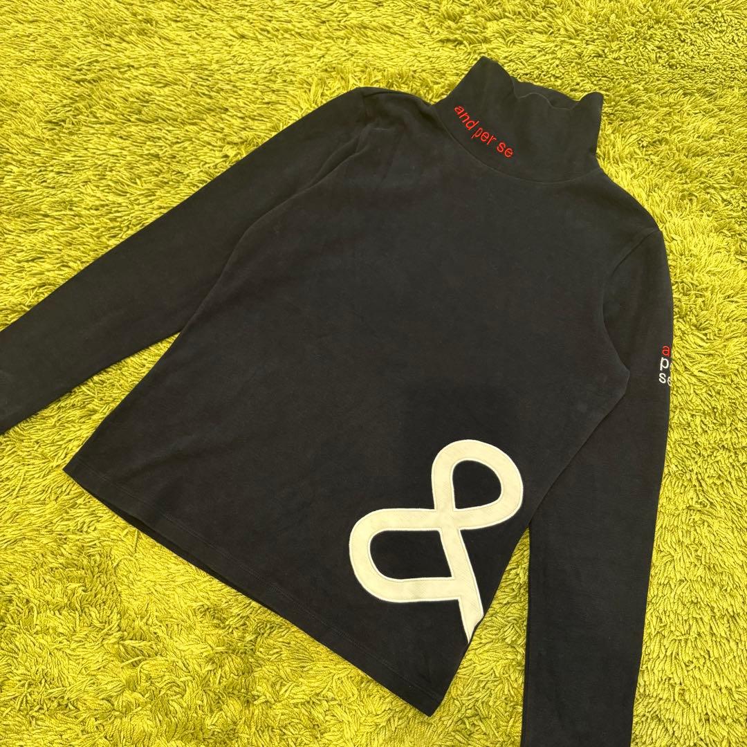 and per se アンパスィ長袖ハイネック モックネック ネイビー Mサイズ