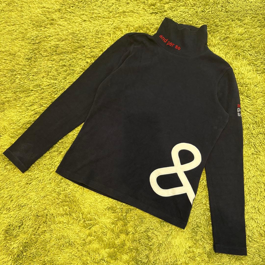 and per se アンパスィ長袖ハイネック モックネック ネイビー Mサイズ