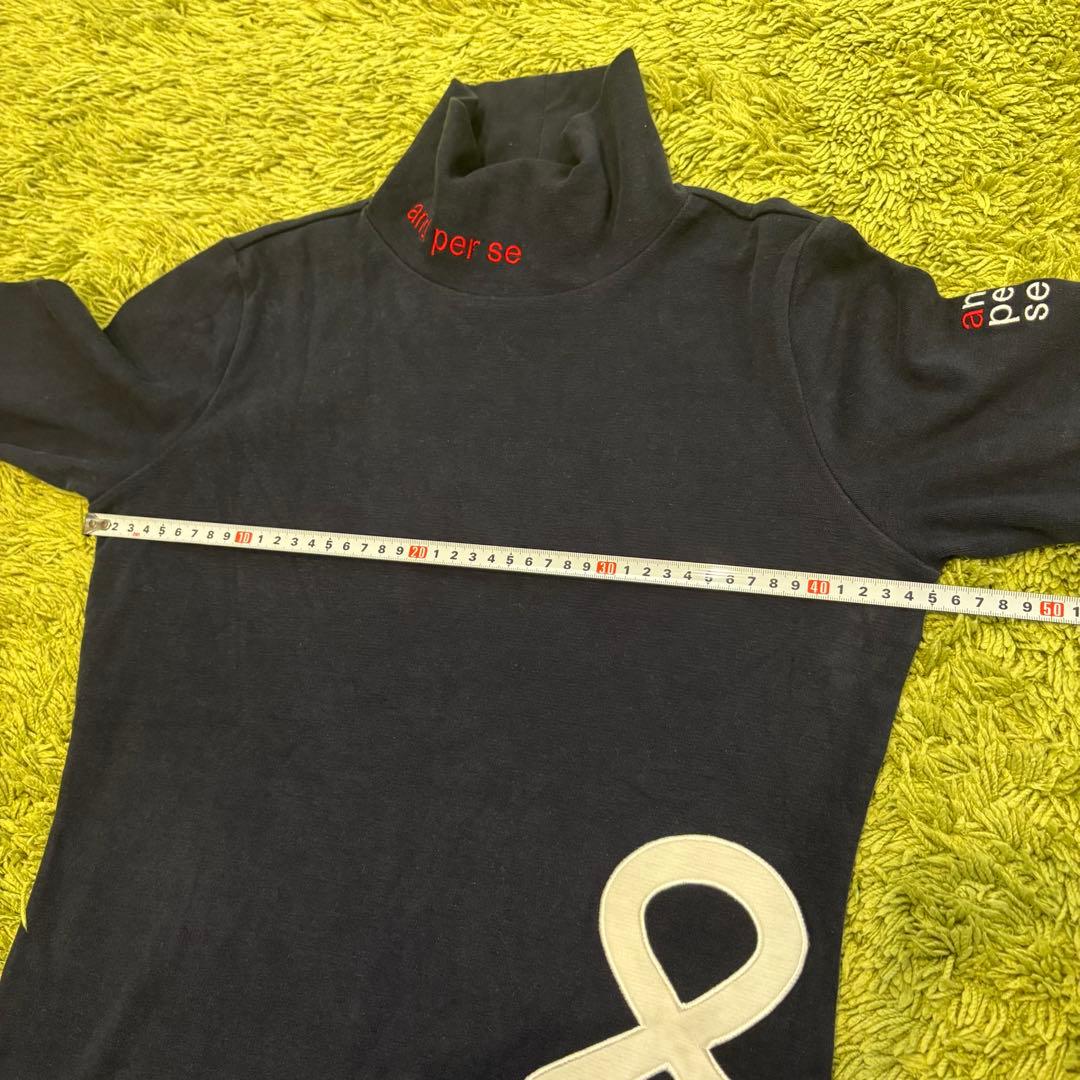 and per se アンパスィ長袖ハイネック モックネック ネイビー Mサイズ