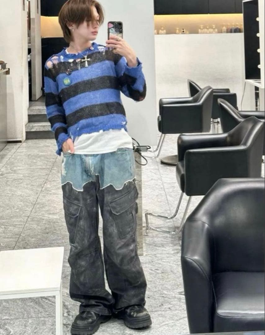 ANDERSON BELL denim printed cargo デニム　28