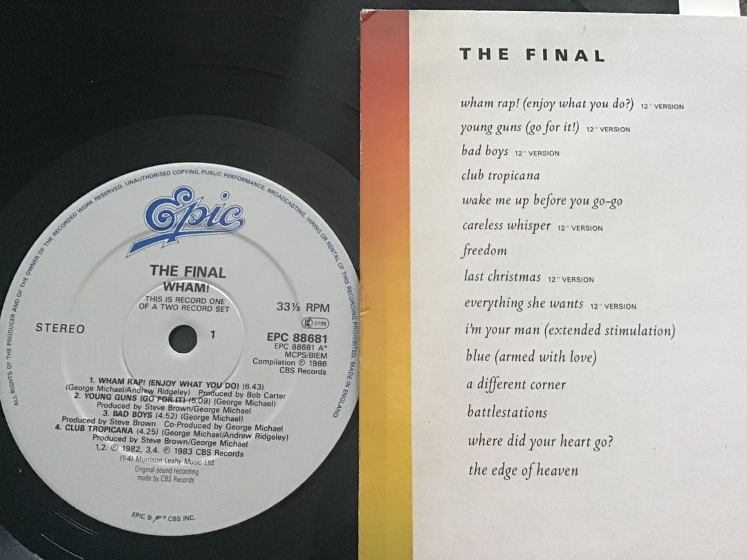 極美再生盤❣️UKオリジナル2LP『WHAM!　THE FINAL 』ワム！