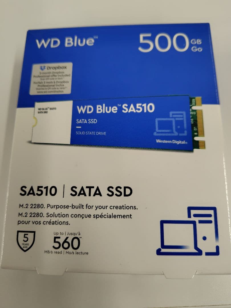 【新品未使用】WD Blue SA510 500GB SATA SSD M.2